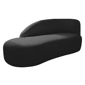 Divã Recamier Curvo Luna 185cm Lado Esquerdo Suede - Adj Decor Cor Preto