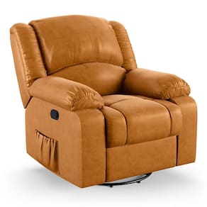 Poltrona Do Papai Reclinável Melim Glider Giratória Massagem Pu Fh1 - D`rossi Cor Whisky