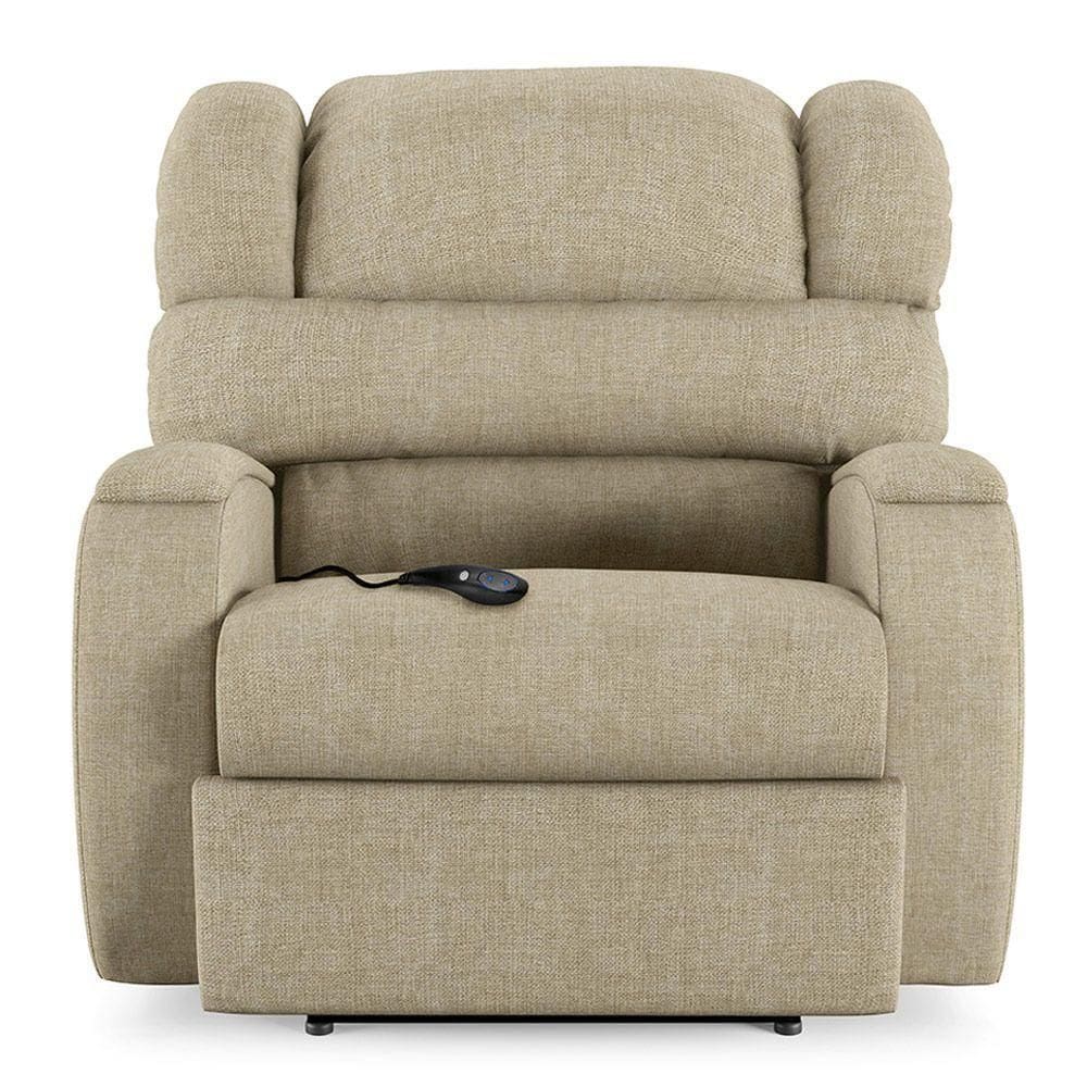 Poltrona Do Papai Reclinável Sala De Cinema Barcelona Touch Usb Linho Bege