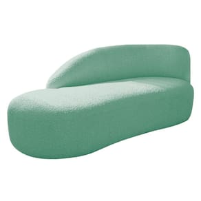 Divã Recamier Curvo Luna 185cm Lado Esquerdo Suede - Adj Decor Cor Azul Tiffany