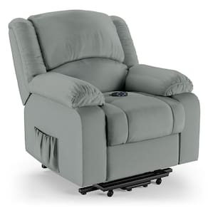 Poltrona Do Papai Reclinável Melim Elevação Lift Elétrico Sintético Pu Fh1 - D`rossi Cor Cinza