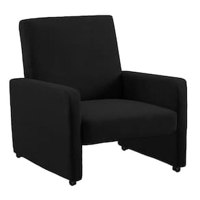 Poltrona Mirella Suede Preto Com Rodízios - D`rossi