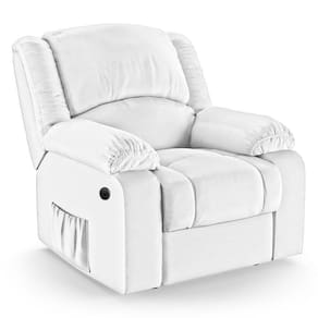 Poltrona Do Papai Reclinável Melim Power Elétrica Pu Branco Fh1 - D`rossi