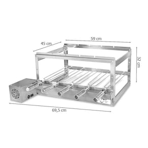 Grill Giratório em Inox para Churrasqueira com 5 Espetos - Infinity