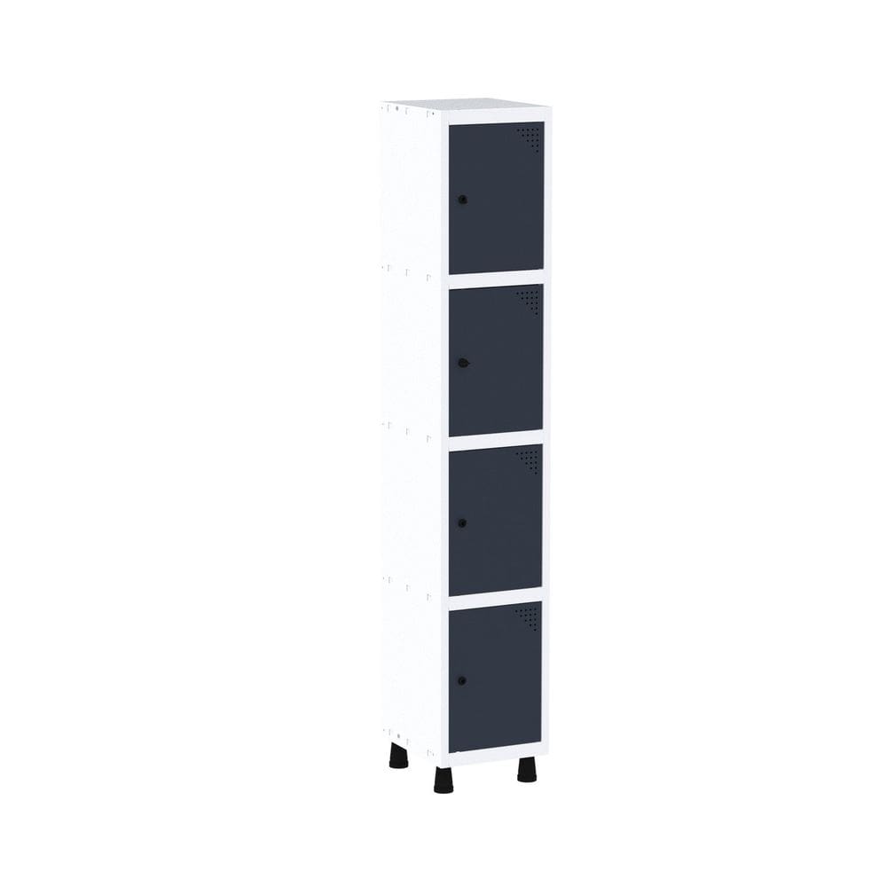Roupeiro em Aço Mt 1v 4 Portas - Pitão Branco/Azul Delrei