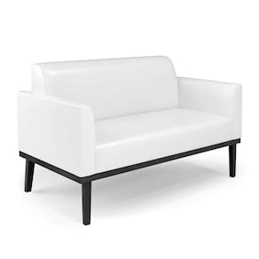 Sofá Namoradeira Com Poltrona Base De Madeira Fixa Preto Marisa Corano Branco D03 - D\`rossi