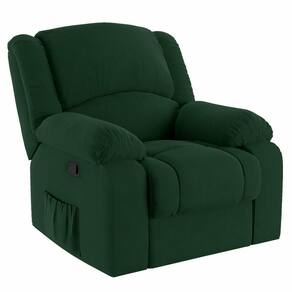 Poltrona Do Papai Reclinável Melim Zero Wall Veludo Fh1 - D`rossi Cor Verde