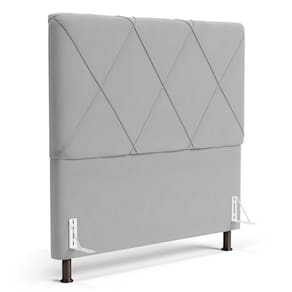 Cabeceira Cama Box Casal Mel 140cm Com Frame Veludo Cinza Claro - Desk Design