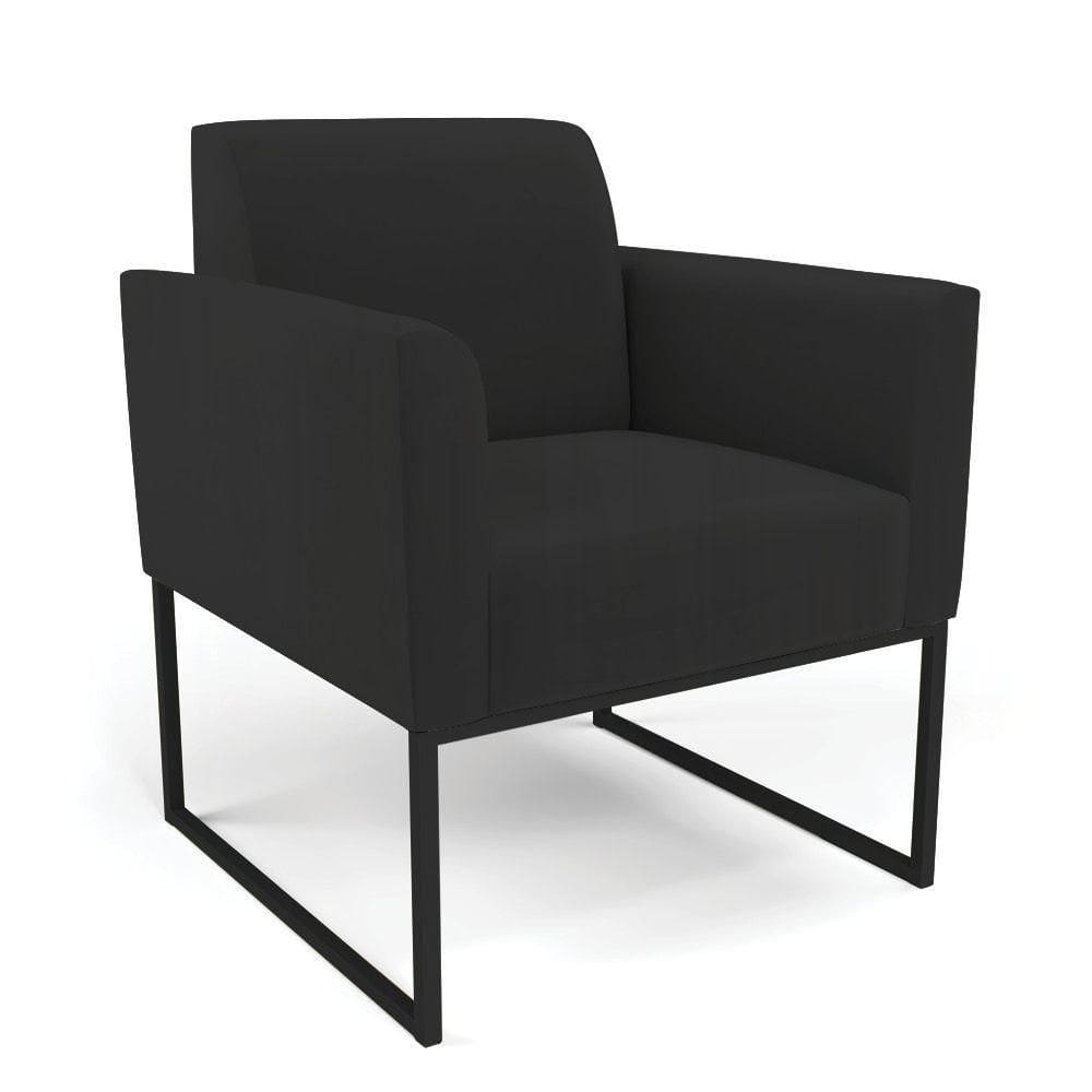 Poltrona Base Industrial Preto Marisa Veludo Preto D03 - D`rossi