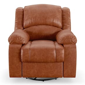 Poltrona Do Papai Reclinável Sala De Cinema Barcelona Glider Giratória Massagem Caramelo Brilho
