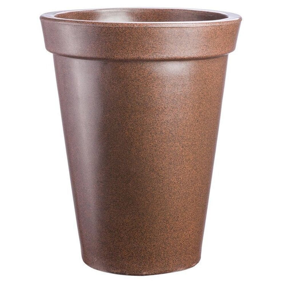 Conjunto de 5 Vasos Decorativo para Plantas Cônico com Borda Atenas 45 Marrom