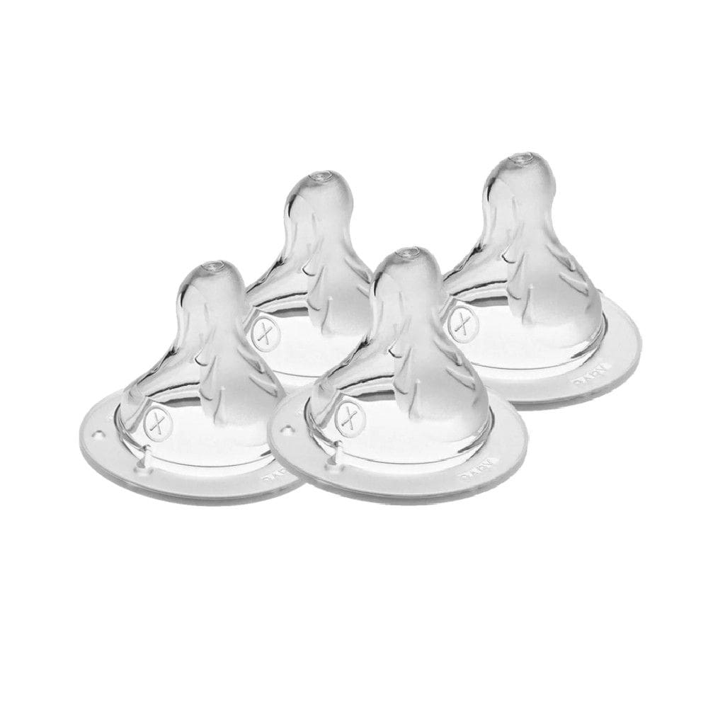 Kit 4 Bicos de Silicone Mamadeira Fluxo Super Rápido 6m+ MAM