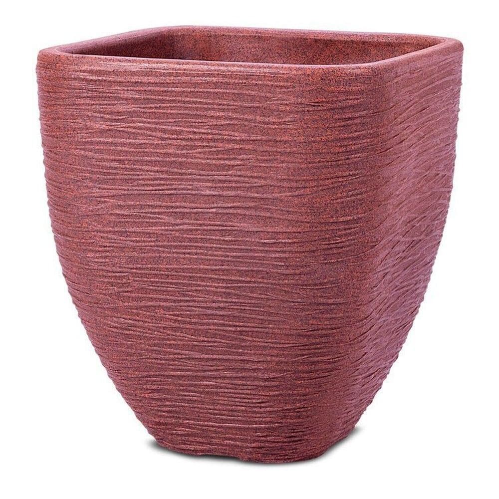 Conjunto de 15 Vasos Decorativo Quadrado Nice 28 Jardim e Varanda Marrom Avermelhado