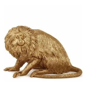 Escultura Macaco Dourado 14x23x11cm 18518 Mart