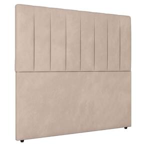 Cabeceira Cama Box Casal Queen Size Ivana 160cm Veludo Bege
