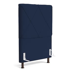 Cabeceira Cama Box Solteiro Mel 90cm Com Frame Veludo Azul Marinho - Desk Design