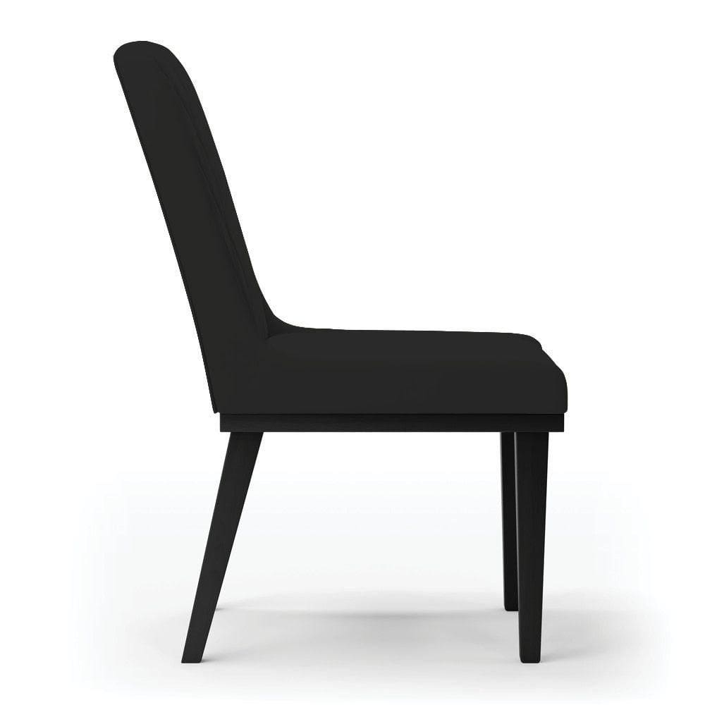 Cadeira Sala De Jantar Base Madeira Preto Sofia Veludo D03 - D`rossi Cor Preto
