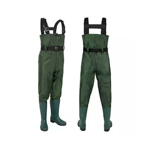 Roupa de pesca Wader, baú de PVC impermeável com botas, tamanho 41