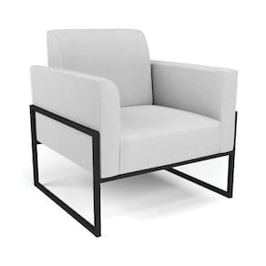 Poltrona Base Industrial Alta Preto Marisa Linho D03 - D\`rossi Cor A05 Cinza