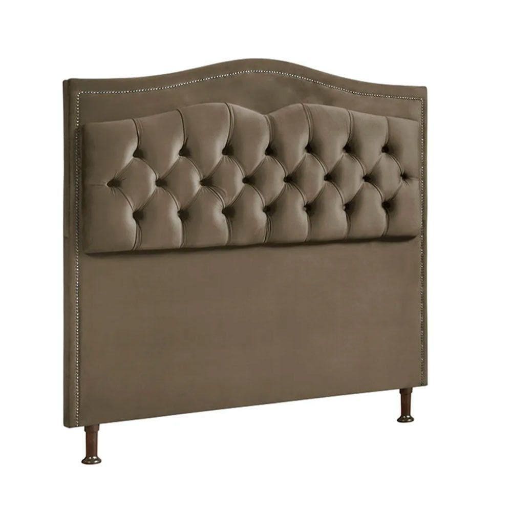 Cabeceira Estofada Holanda 1,60 2.0 Queen Shop Das Cabeceiras Marrom Castor