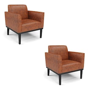 Kit 2 Poltronas Base De Madeira Fixa Preto Marisa Corano D03 - D\`rossi Cor Nozes
