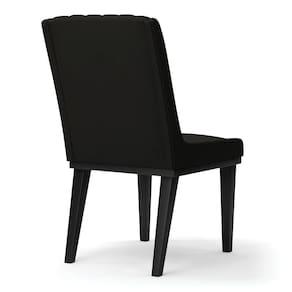 Cadeira Sala De Jantar Base Madeira Preto Kit 4 Sofia Suede D03 - D`rossi Cor Preto