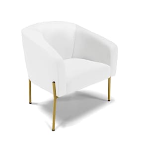 Poltrona Pé De Ferro Dourado Sala De Estar Stella Corino D03 - D`rossi Cor Branco