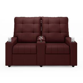Poltrona Reclinável Para Cinema Parma 2 Lugares Baú Usb Veludo Fh1 - D`rossi Cor Vinho
