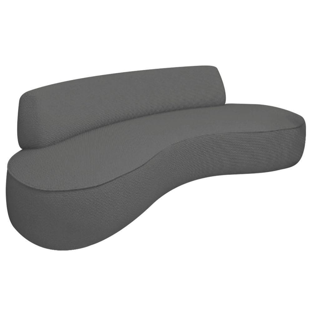 Sofá Curvo 2 Lugares Amsterdã 160cm Linho - Adj Decor Cor Cinza Escuro