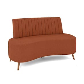 Sofá 2 Lugares Living 160cm Pé Palito Maraú Bouclê Mostarda K01 - D`rossi