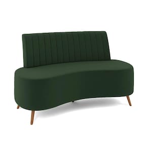 Sofá 2 Lugares Living 135cm Pé Palito Maraú Veludo Verde K01 - D`rossi