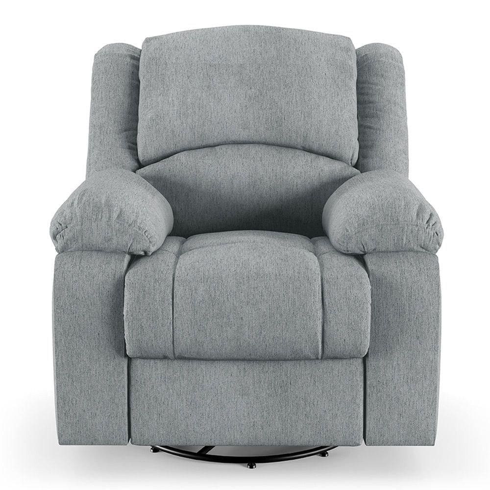 Poltrona Do Papai Reclinável Sala De Cinema Barcelona Glider Manual Giratória Linho Cinza