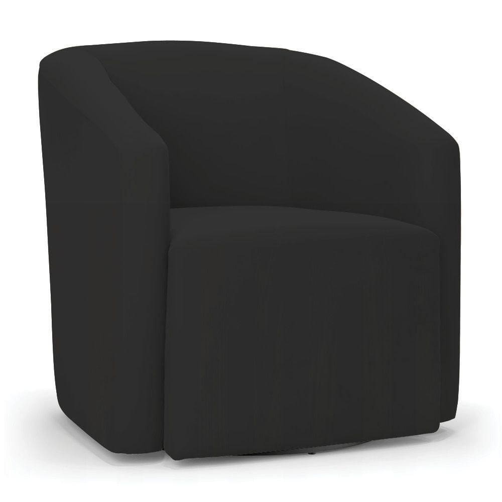 Poltrona Stella Max Veludo Preto Base Giratória - D`rossi