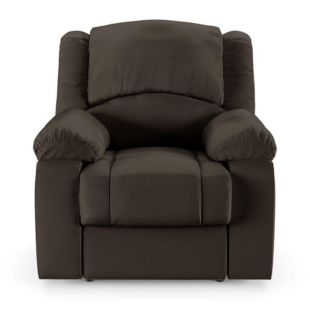 Poltrona Do Papai Reclinável Sala De Cinema Barcelona Elétrica Touch Massagem Usb Pu Marrom