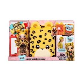 Conjunto de mochila Na Na Na Surprise Jaguar Doll com acessórios