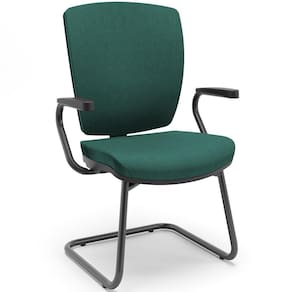 Cadeira De Escritório Fixa Executiva Office Preto Slim Alta Flexi P03 PoliésterVerd