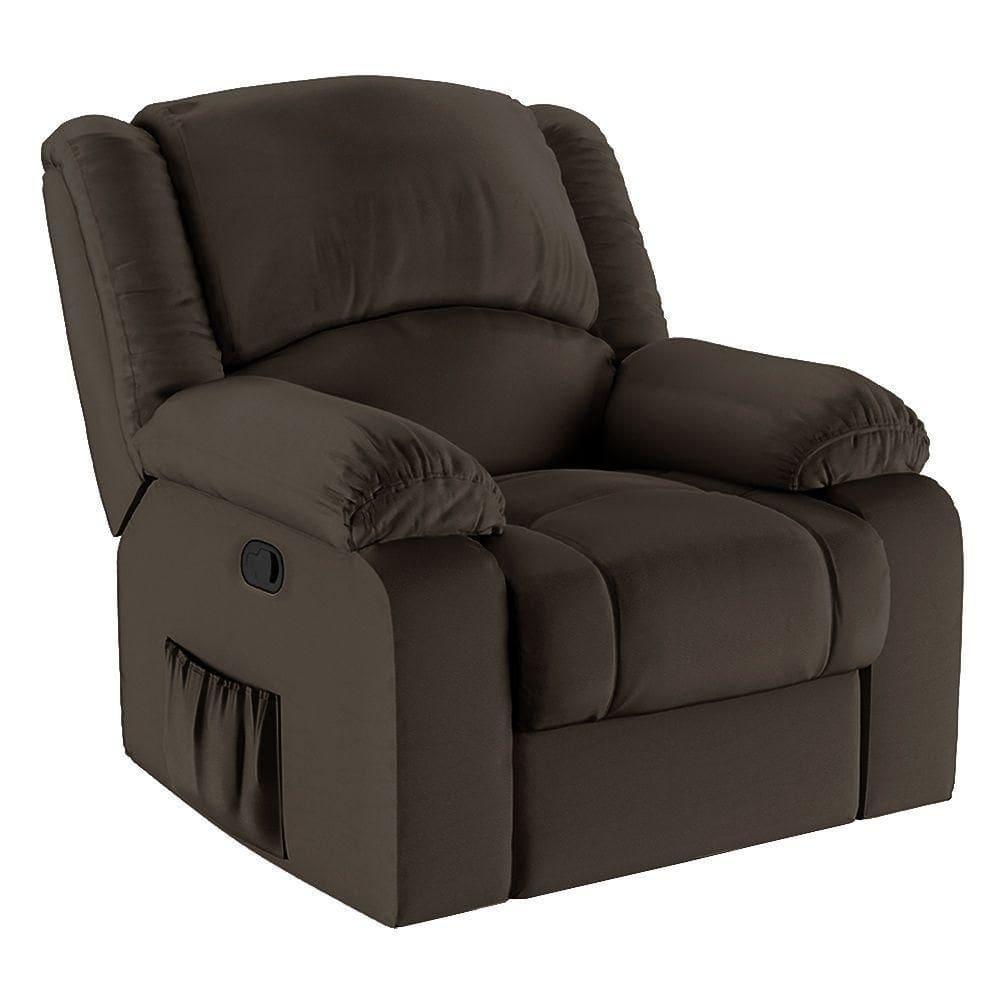 Poltrona Do Papai Reclinável Melim Zero Wall Sintético Pu Fh1 - D`rossi Cor Marrom
