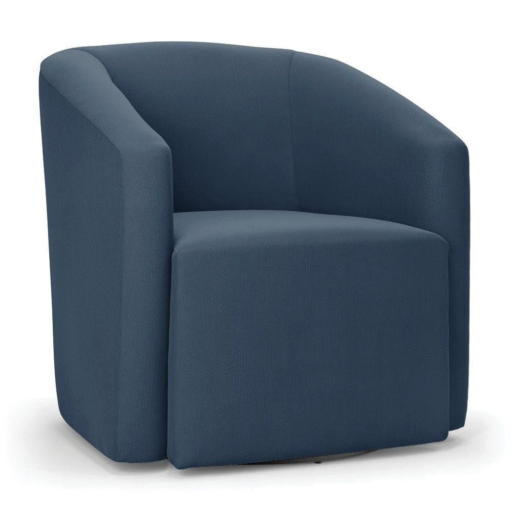 Poltrona Stella Max Suede Azul Marinho Base Giratória - D`rossi