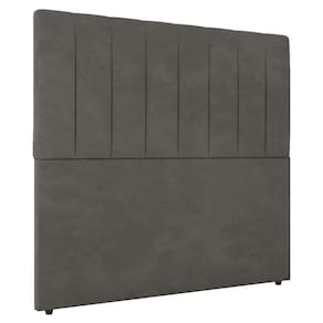 Cabeceira Cama Box Casal King Size Ivana 193cm Veludo Cinza