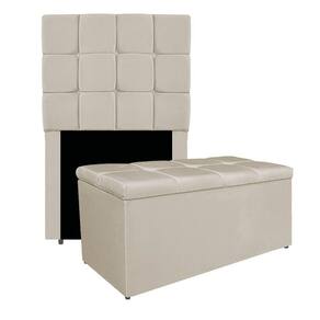Kit Cabeceira E Calçadeira Manchester 90 Cm Solteiro Suede Cor Roxo