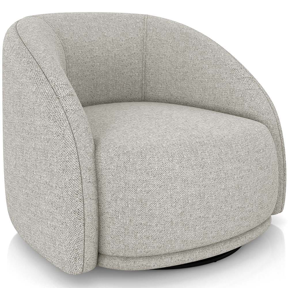 Poltrona Decorativa Giratória Angelina M03 Linho Bege - Lyam Decor