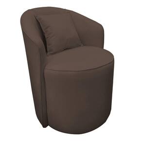 Poltrona Redonda Serena Suede Marrom Base Fixa C05 - D`rossi