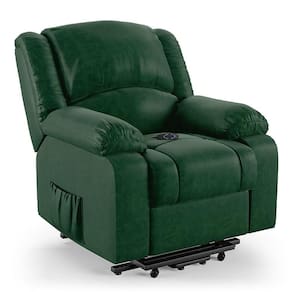 Poltrona Do Papai Reclinável Melim Elevação Lift Elétrico Pu Verde Musgo Fh1 - D`rossi