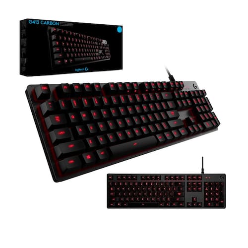 Imagem do produto Teclado Mecânico Gamer com fio Logitech G413 Carbon Switch Romer-G Tactile em Casas Bahia