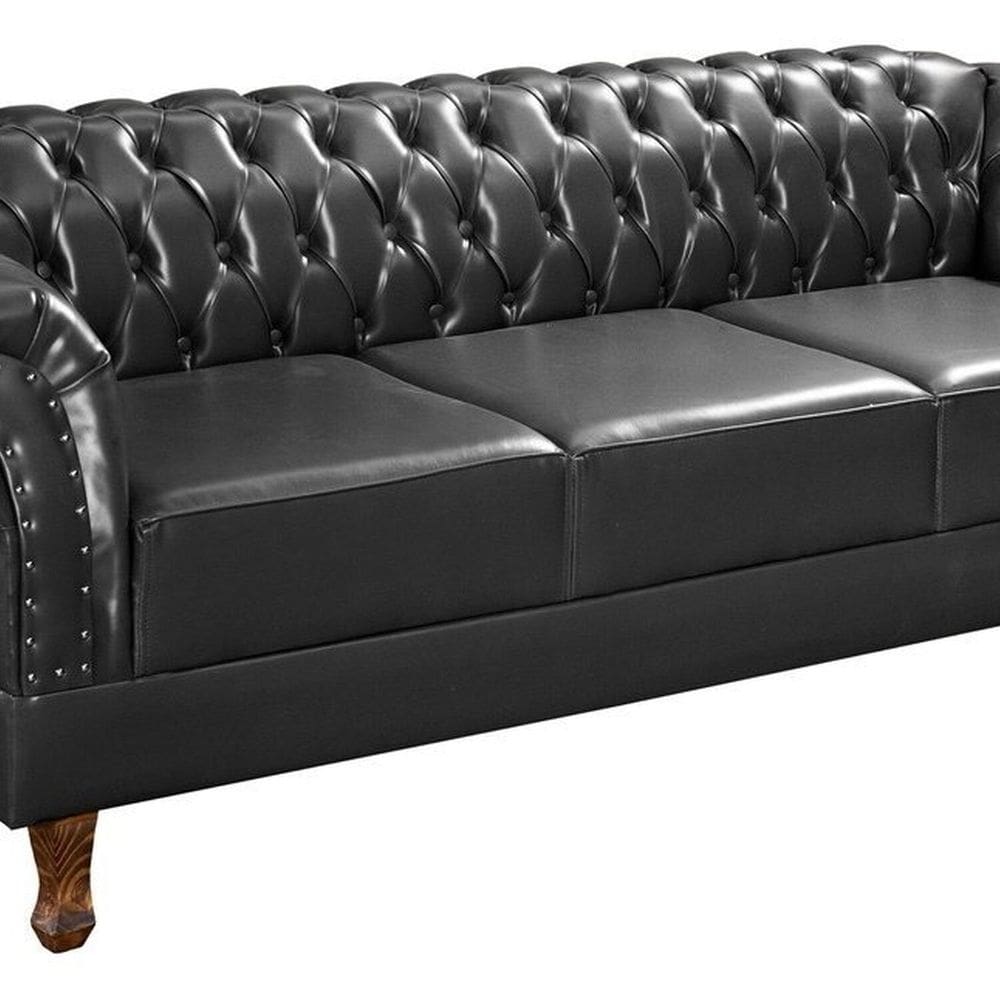 Namoradeira Chest 3 Lugares Duque Courano Preto