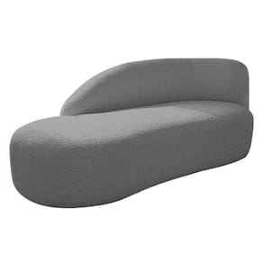 Divã Recamier Curvo Luna 160cm Lado Esquerdo Suede - Adj Decor Cor Cinza