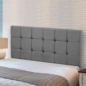 Cabeceira Julia 195cm De Largura King Size Veludo Star Confort Cinza Chumbo