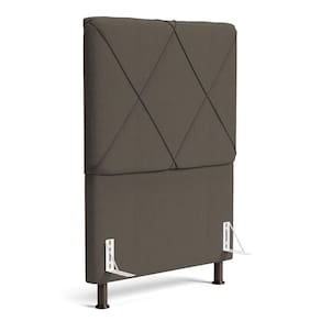 Cabeceira Cama Box Solteiro Mel 90cm Com Frame Linho Marrom - Desk Design