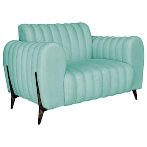 Poltrona Decorativa Zurique Suede Cor Azul Tiffany