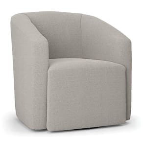 Poltrona Sala De Estar Base Giratória Stella Max Bouclê Cinza D03
